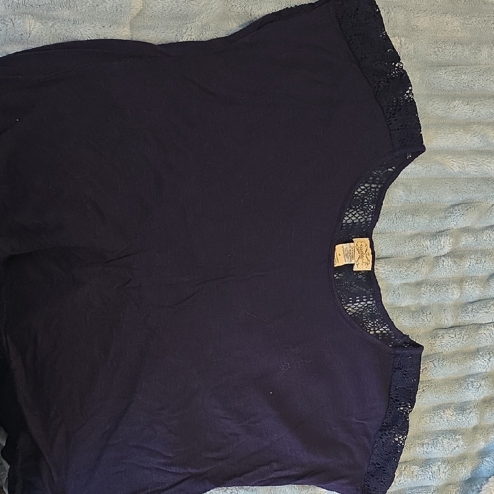 Eyelash Couture Deep Blue Lace Top